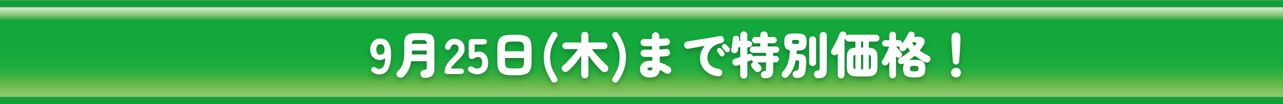 9月25日(木)まで特別価格!