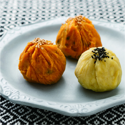 かぼちゃとさつまいもの茶巾