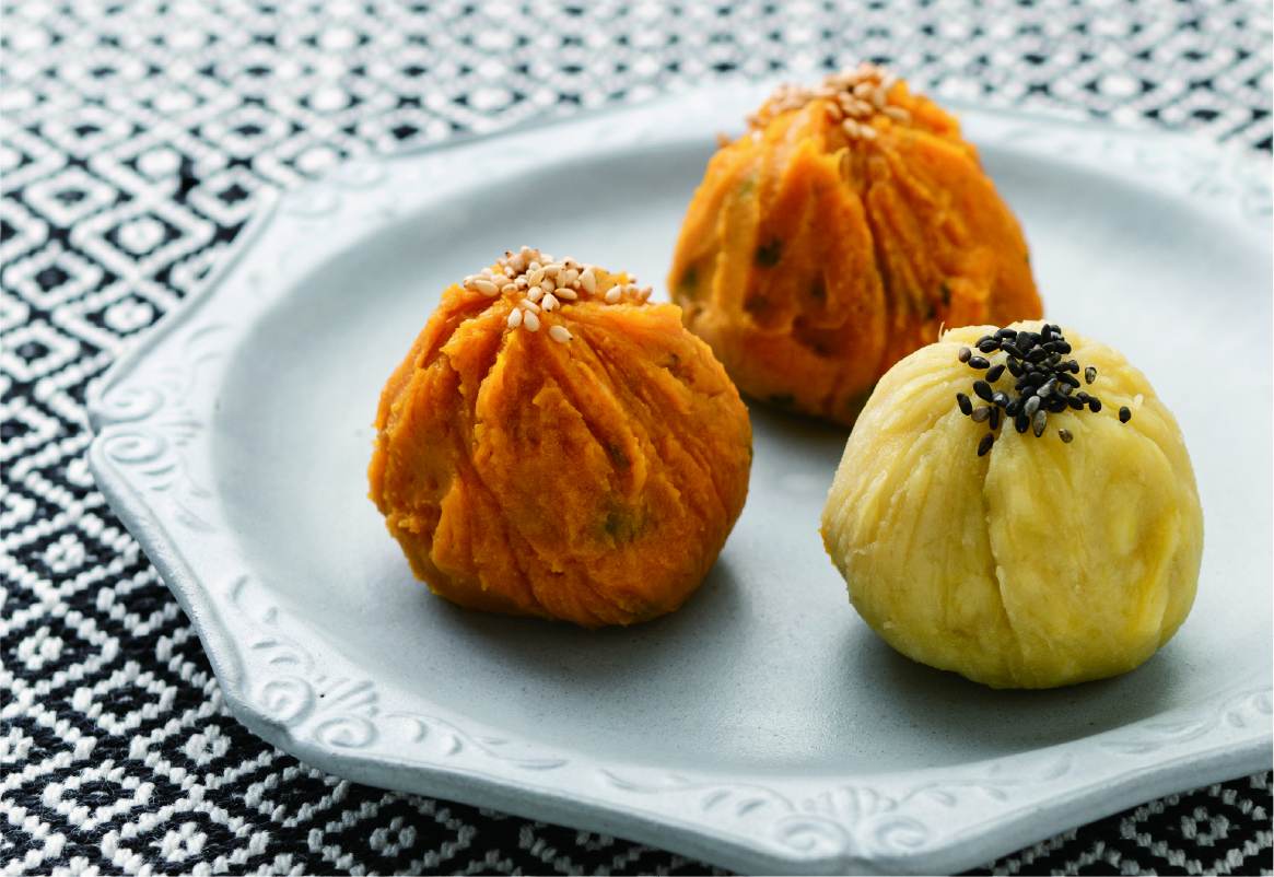 かぼちゃとさつまいもの茶巾